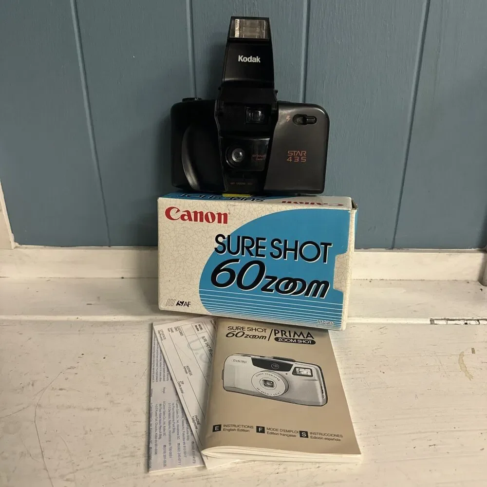 Kodak Star 435 35mm Plasticam Film‎ Point & Shoot Camera + Box & Manual Cannon